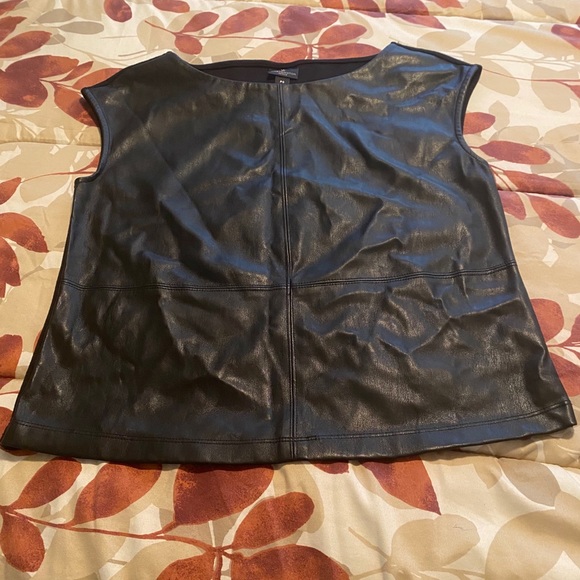 Worthington Tops - Worthington Faux Leather Sleeveless Top
